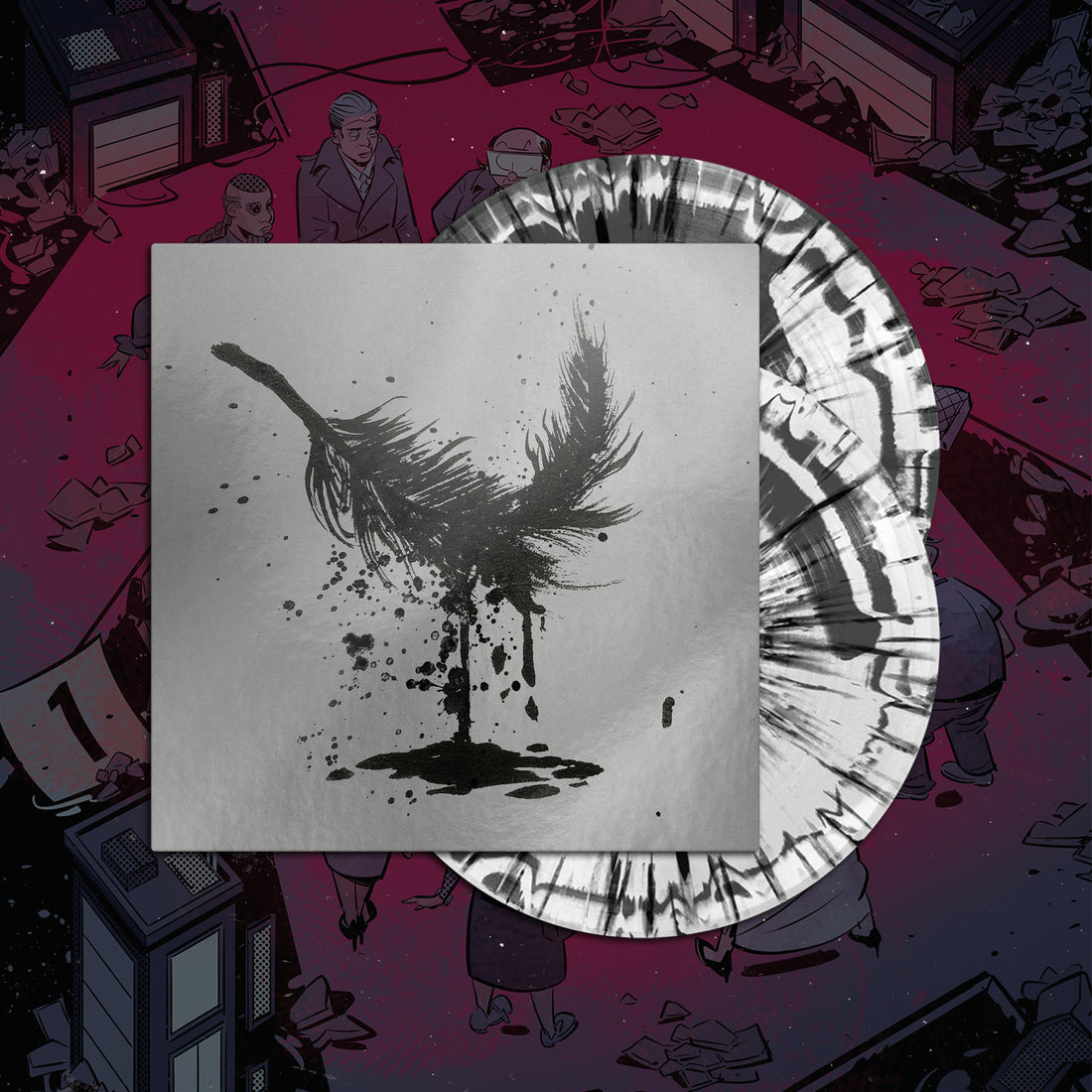 The Dillinger Escape Plan - 'One of Us Is the Killer' 2xLP (plateado + lado blanco A/B negro + salpicaduras pesadas blancas) Vinilo